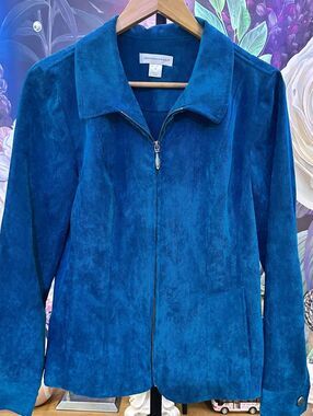 Christopher & Banks M Corduroy Zip Jacket Retro Casual Stretch Classic Pockets